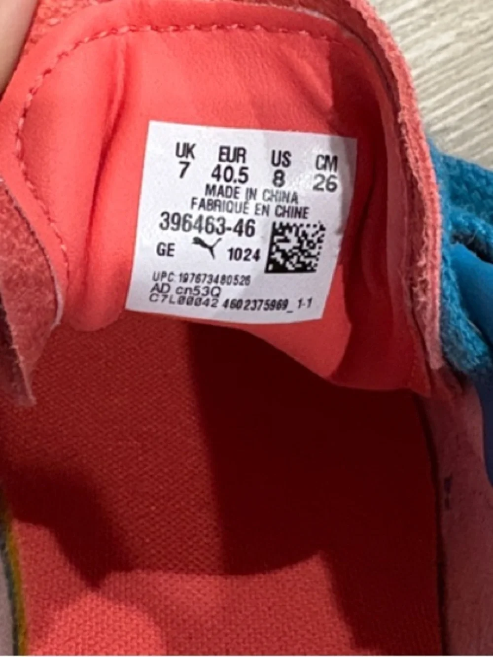 Puma Palermo Leather Sneakers Peach Frost Tropical Blue W9.5 M8
